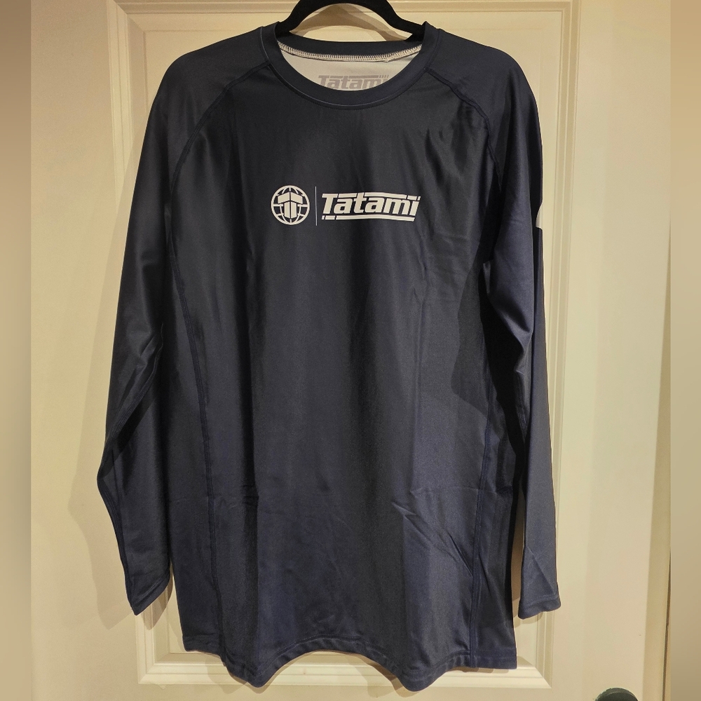 Mens Tatami Fightwear Impact Navy LS Rashguard 2XL New W/ Tags